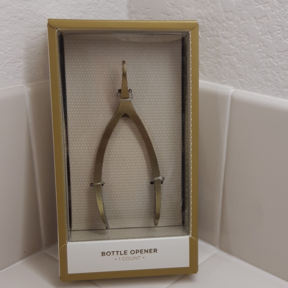 Gold metal bottle opener